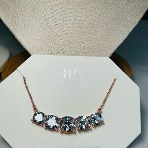 Bomb Party Divina necklace Cubic Zirconia on Rose Gold plating NK11012